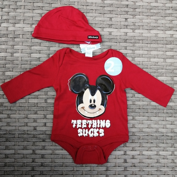 Mickey Mouse Disney Baby Onesie and Hat Set - Picture 2 of 7